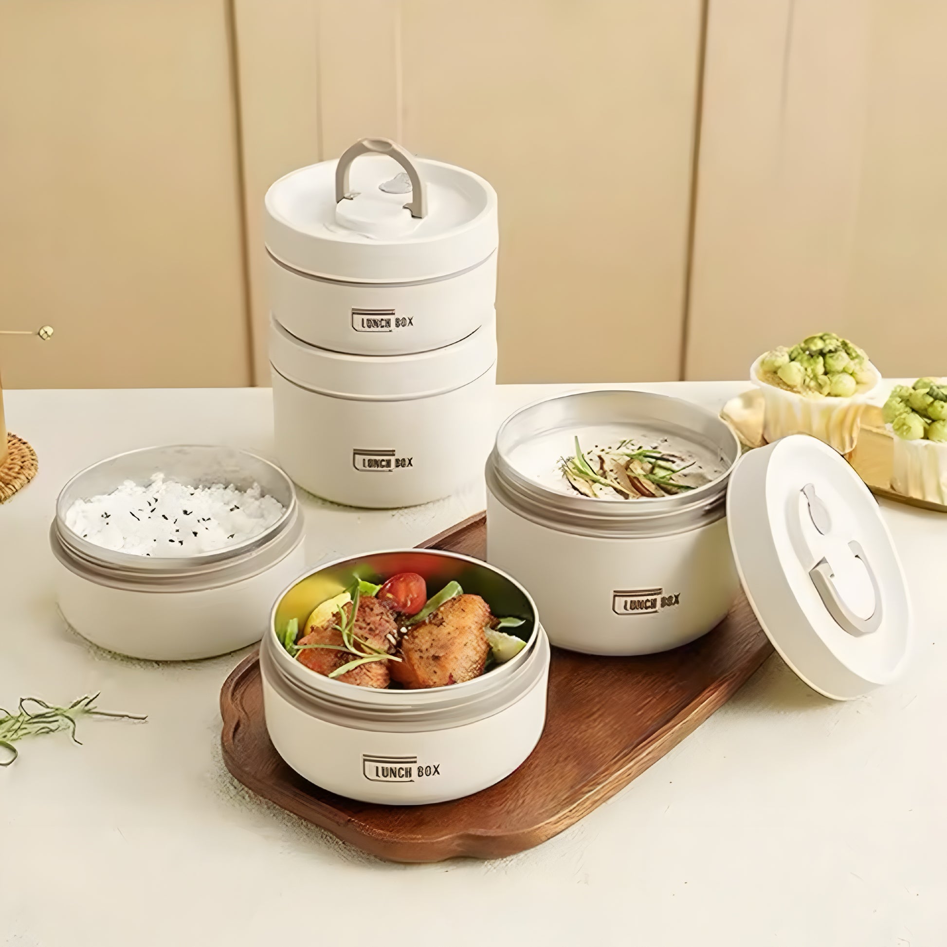 ThermoStack – Isolert Matbokssett med Tre Stablebare Beholdere