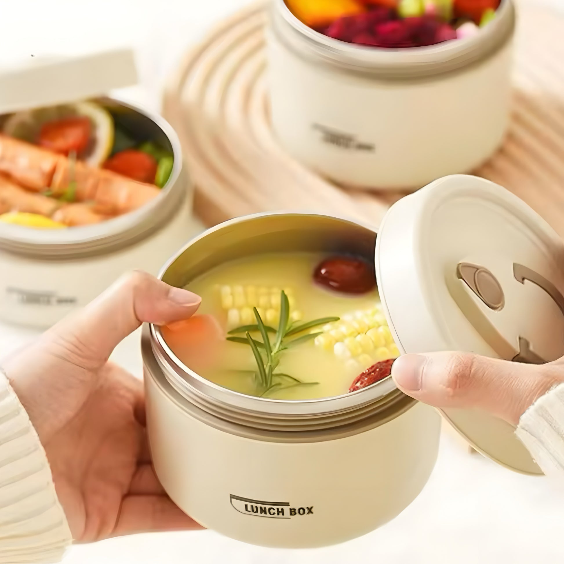 ThermoStack – Isolert Matbokssett med Tre Stablebare Beholdere