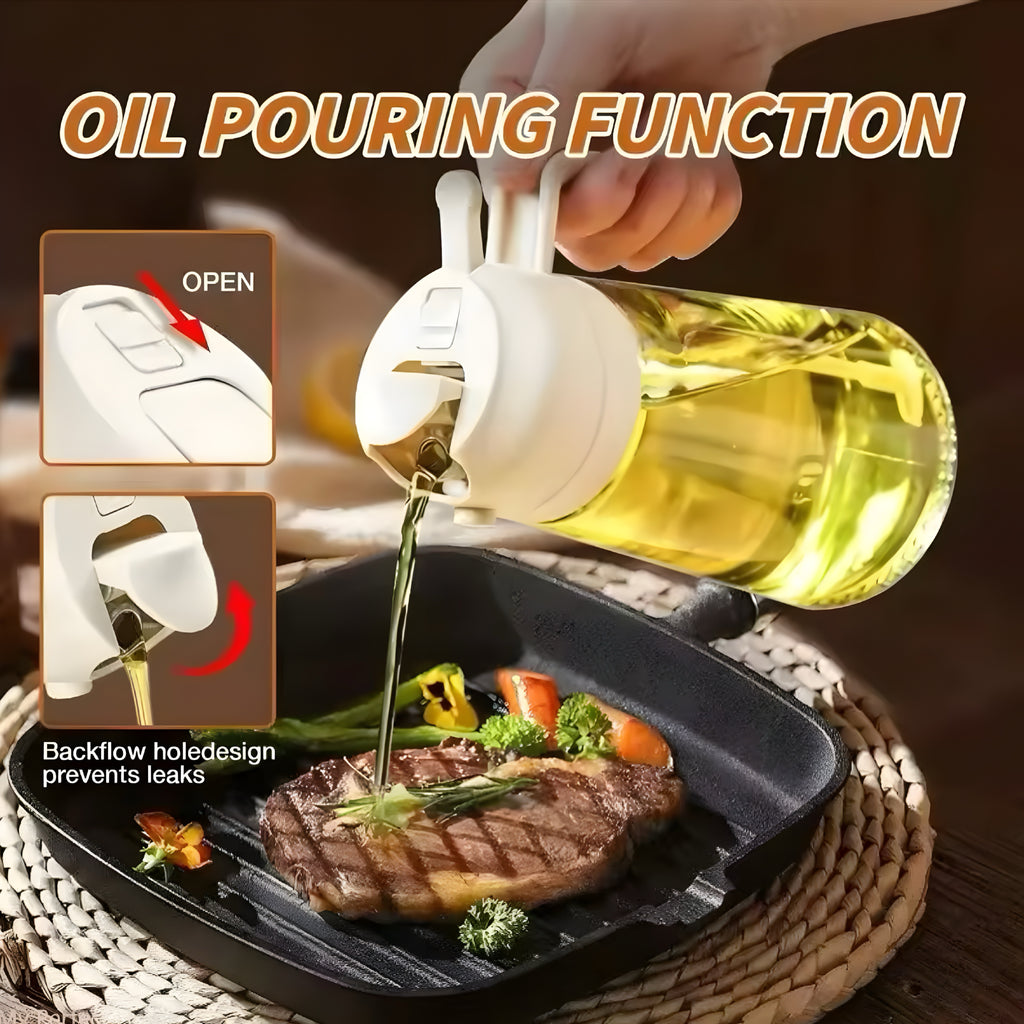 2-i-1 Oljeflaske – Spray eller hell med ett og samme produkt