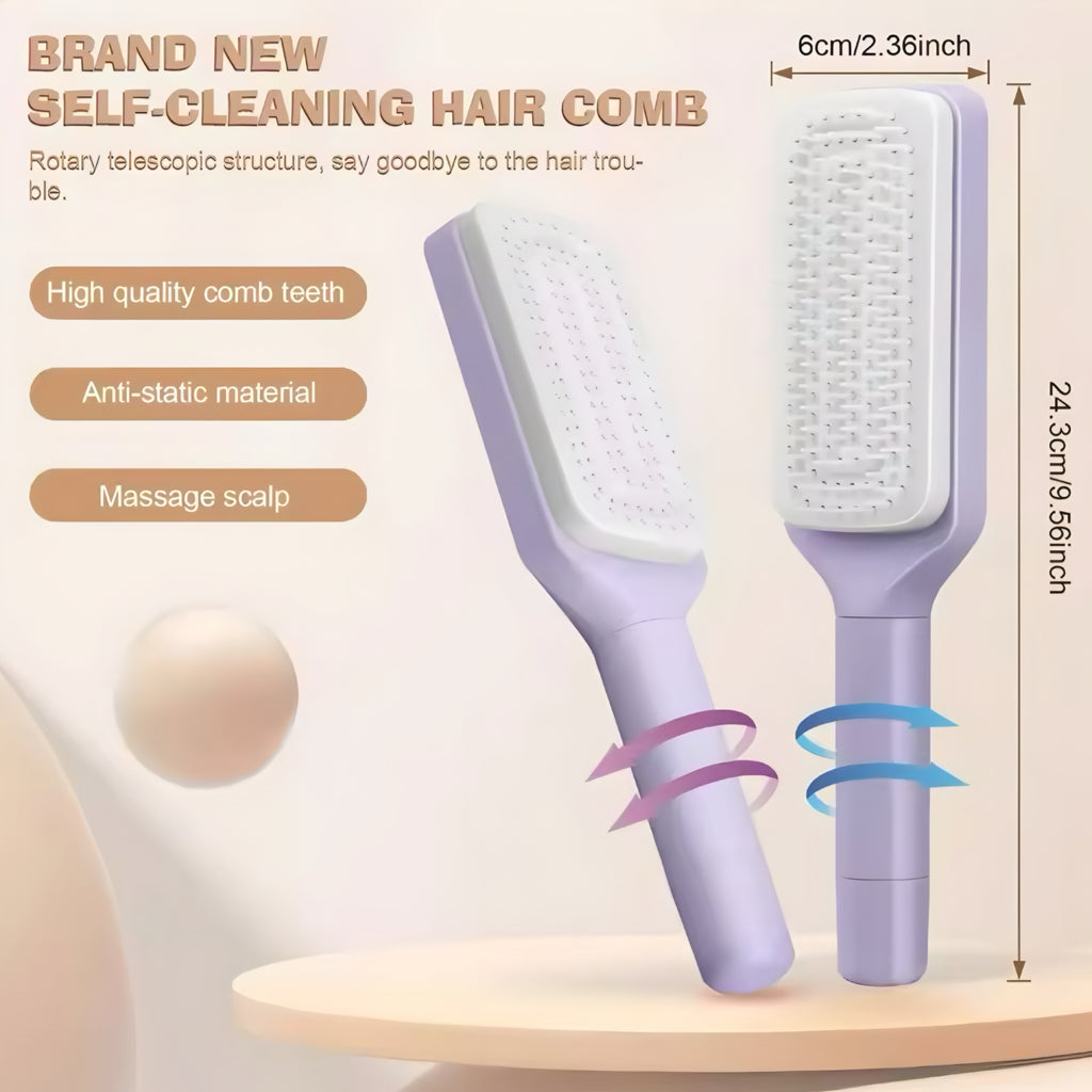 Selvrensende Roterende Hårbørste med Løftekam
